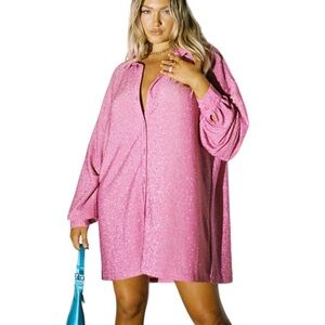 Princess Polly EVOLVING SHIRT DRESS PINK